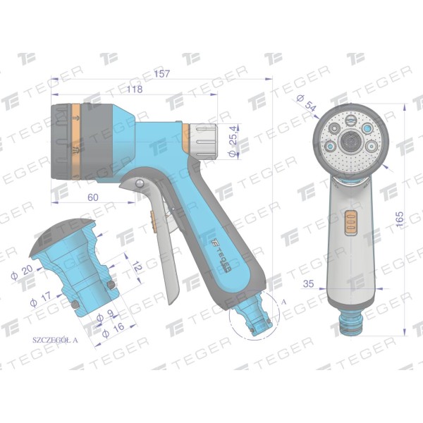 Zestaw ogrodowy 1/2"(wąż 20m. zestaw O-ZESOG004 | Exvi