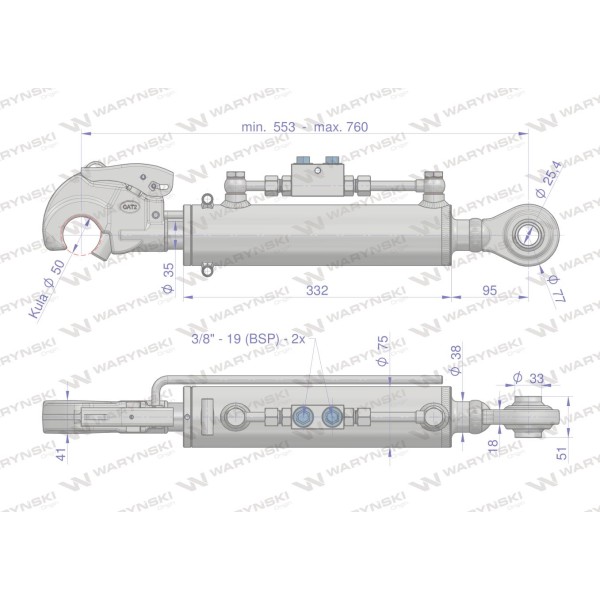 Łącznik Centralny Hydrauliczny KAT-2 LHHK2550760205 | Exvi