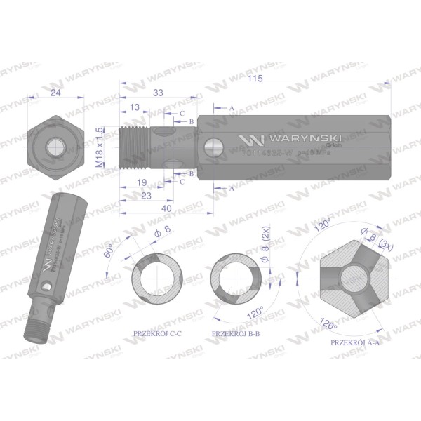 Zawór bezpieczeństwa pompy hydraulicznej 70114635-W | Exvi