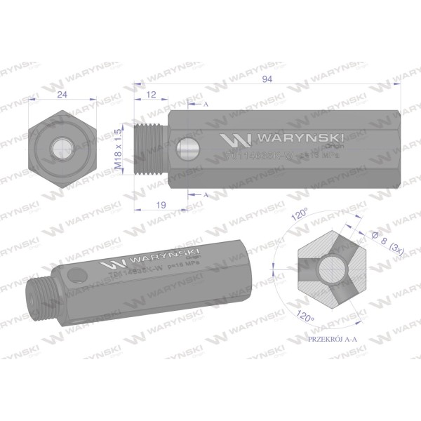 Zawór bezpieczeństwa pompy hydraulicznej 70114635K-W | Exvi