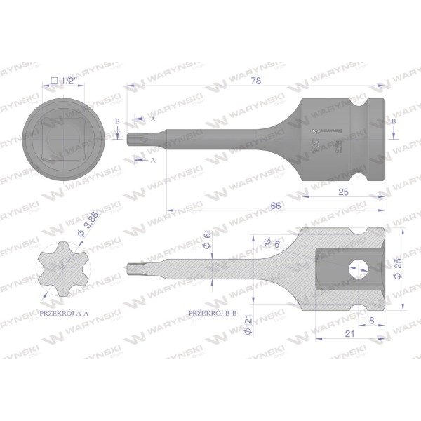 Nasadka udarowa 1/2" gwiazdkowa STAR T20 WMU200 | Exvi