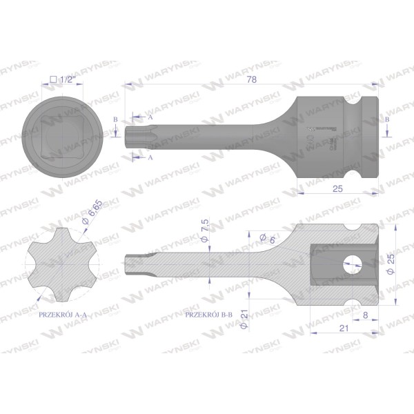 Nasadka udarowa 1/2" gwiazdkowa STAR T40 WMU204 | Exvi