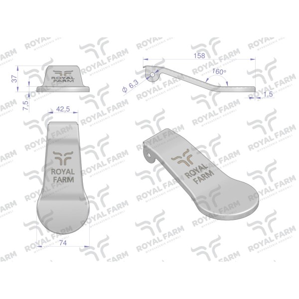 Język ze stali nierdzewnej poidła RF-20909015.201 | Exvi
