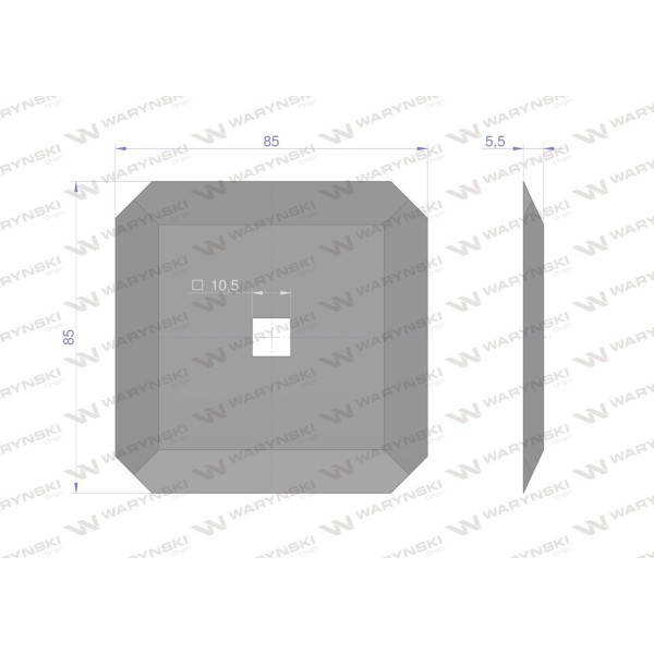 Nóż paszowozu kwadrat 85x5 mm zastosowanie 9010131 | Exvi