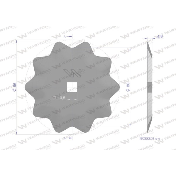 Nóż paszowozu okrągły (gwiazdka) 96x5 mm 9010132 | Exvi