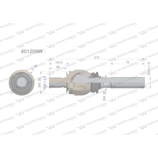 Przegub układu kierowniczego Manitou601209 601209W | Exvi