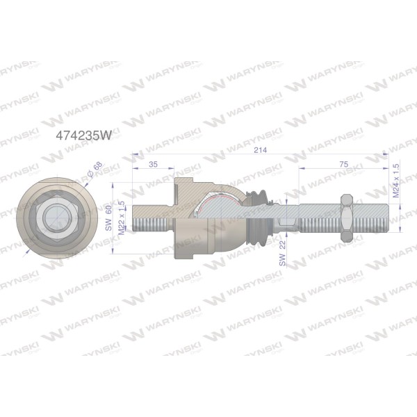 Przegub układu kierowniczego Manitou474235 474235W | Exvi