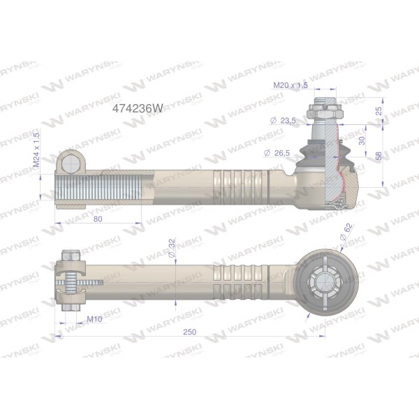 Przegub układu kierowniczego Manitou474236 474236W | Exvi