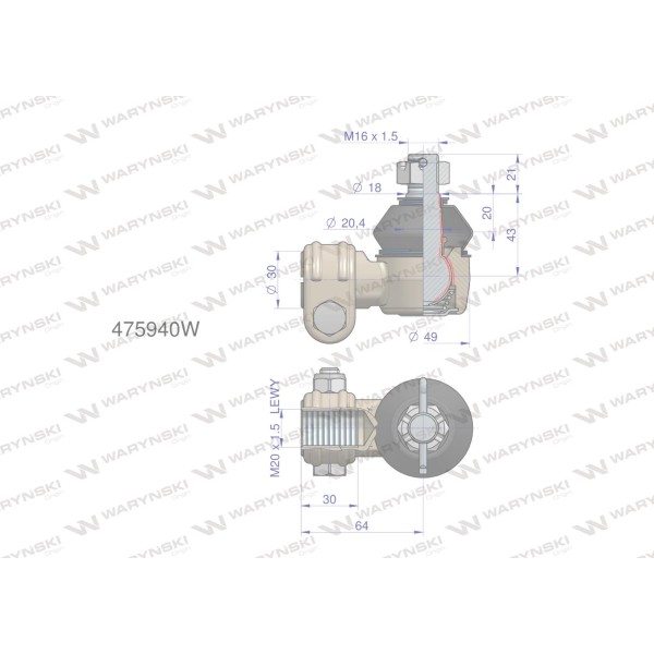 Przegub układu kierowniczego Manitou475940 475940W | Exvi