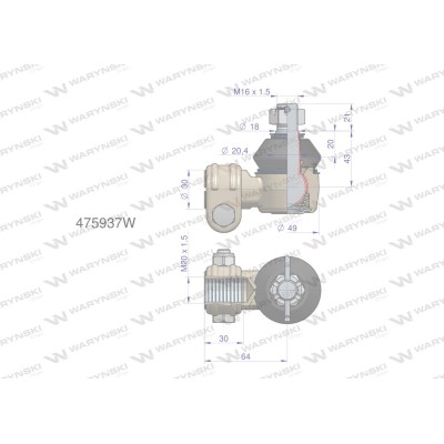 Przegub układu kierowniczego Manitou475937 475937W | Exvi