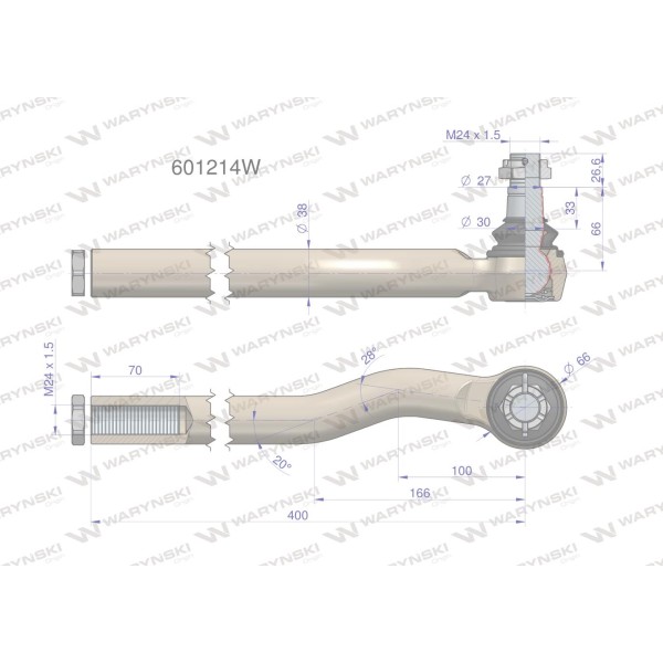 Przegub układu kierowniczego Manitou601214 601214W | Exvi