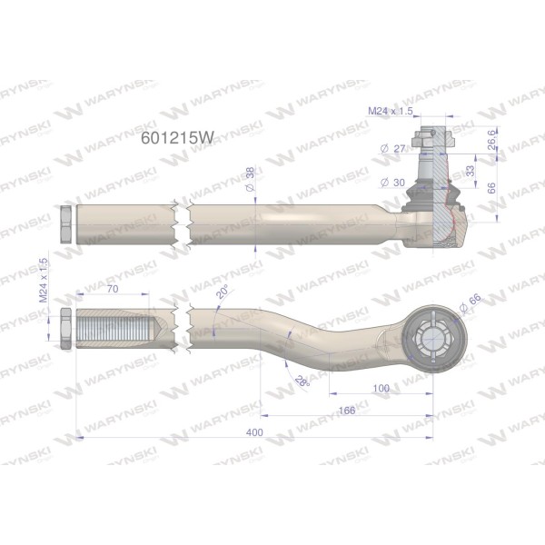 Przegub układu kierowniczego Manitou601215 601215W | Exvi