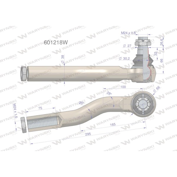 Przegub układu kierowniczego Manitou601218 601218W | Exvi