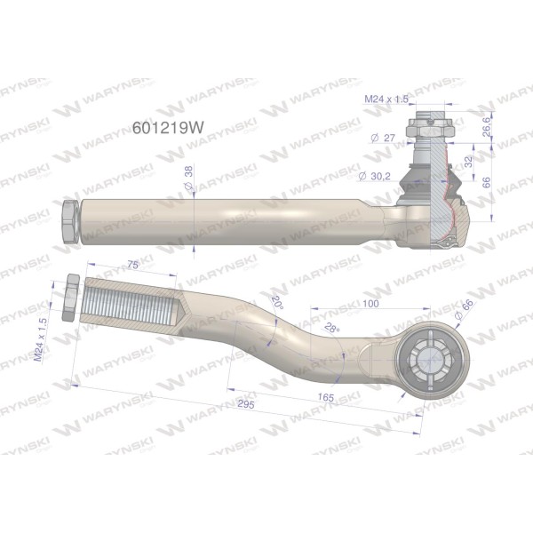 Przegub układu kierowniczego Manitou601219 601219W | Exvi