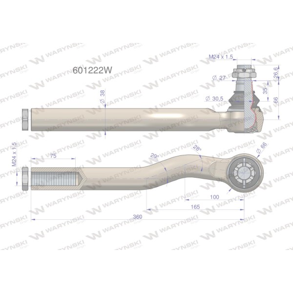 Przegub układu kierowniczego Manitou601222 601222W | Exvi