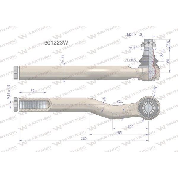 Przegub układu kierowniczego Manitou601223 601223W | Exvi