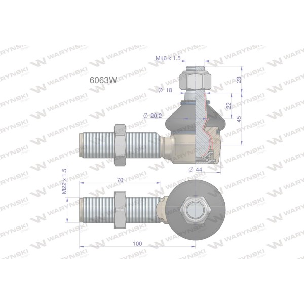 Przegub układu kierowniczego Manitou6063 6063W | Exvi