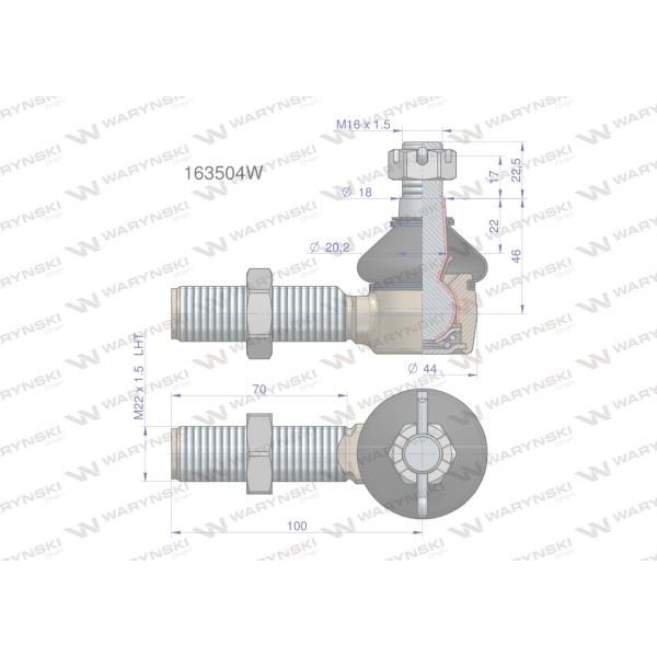 Przegub układu kierowniczego Manitou163504 163504W | Exvi