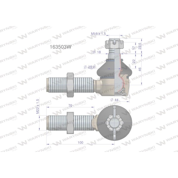 Przegub układu kierowniczego Manitou163503 163503W | Exvi