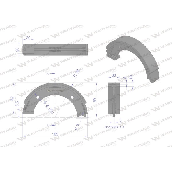 Szczęka hamulcowa 04378796 DEUTZWaryński 04/37-879/6 | Exvi