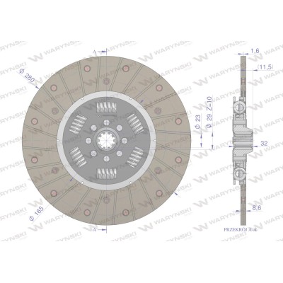 Tarcza sprzęgła CASE Waryński 3058405R93W | Exvi