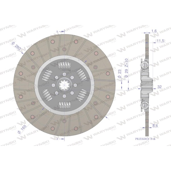 Tarcza sprzęgła CASE Waryński 3058405R93W | Exvi