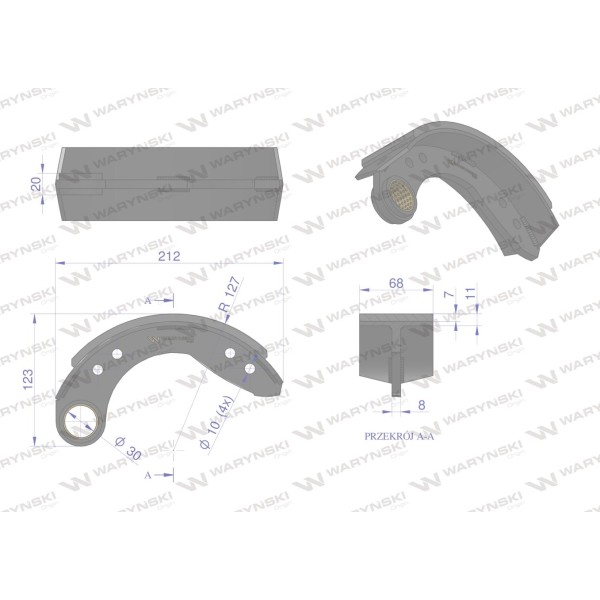 Szczęka hamulcowa 04399854 DEUTZ 04/39-985/4 | Exvi