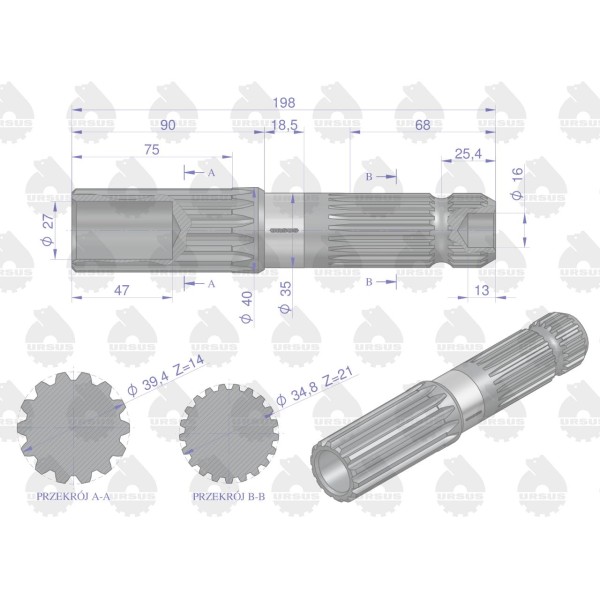 Końcówka WOM 1000 obr. C-385 ORYGINAŁ 80/15-324/7 | Exvi