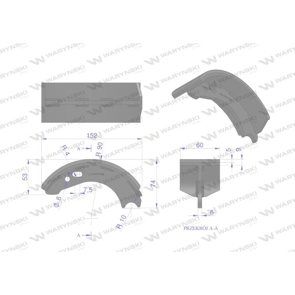 Szczęka hamulcowa 246100150220 FENDT 246100150220W | Exvi