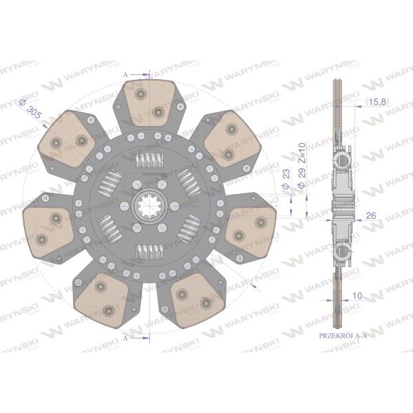 Tarcza sprzęgła Ceramiczna ze sprężynami 3224423R93W | Exvi