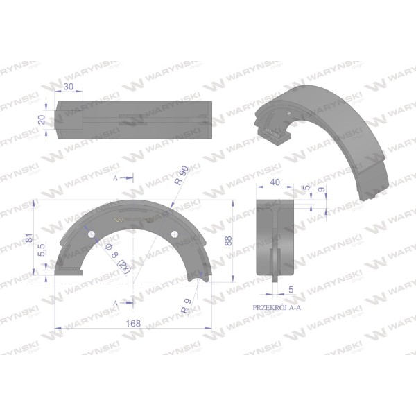 Szczęka hamulcowa 04380577DEUTZ Waryński 04/38-057/7 | Exvi