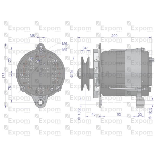 Alternator MTZ 72A EXPOM KWIDZYN eu G964.3701EX | Exvi