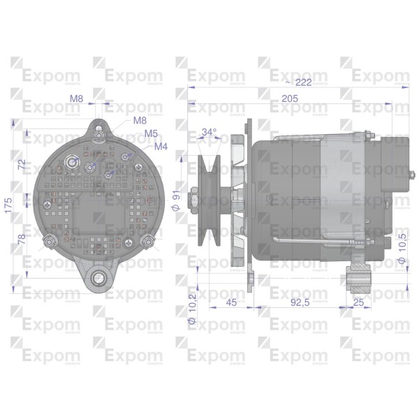 Alternator MTZ 100A EXPOM KWIDZYN eu G9701.3701EX | Exvi