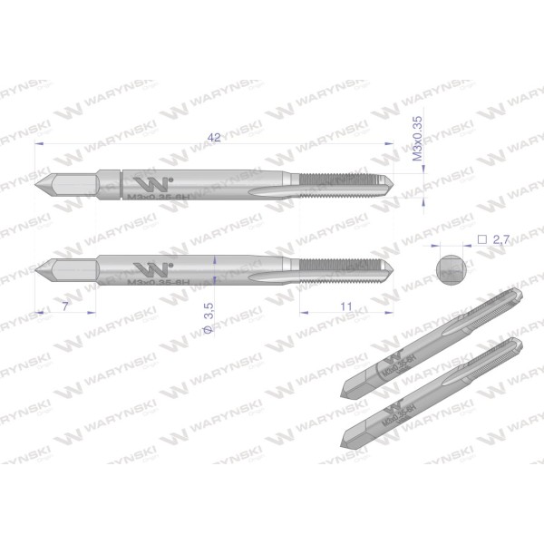 Gwintowniki komplet 2 szt do gwintu WMG403 | Exvi