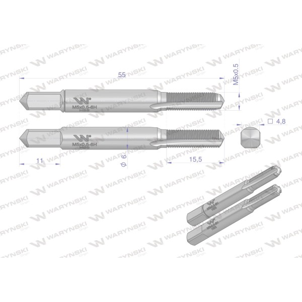 Gwintowniki komplet 2 szt do gwintu WMG405 | Exvi