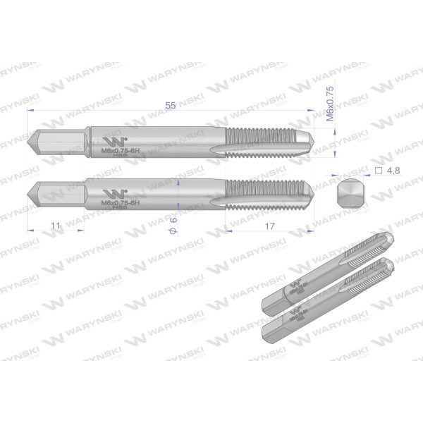 Gwintowniki komplet 2 szt do gwintu WMG406 | Exvi