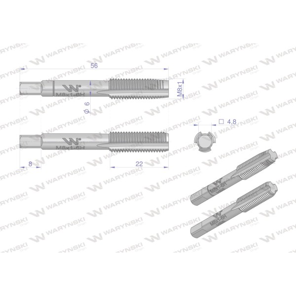 Gwintowniki komplet 2 szt do gwintu WMG408 | Exvi