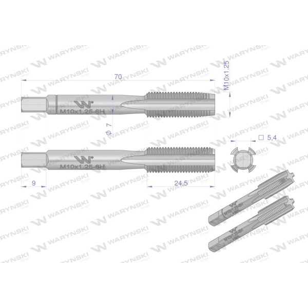 Gwintowniki komplet 2 szt do gwintu WMG410 | Exvi
