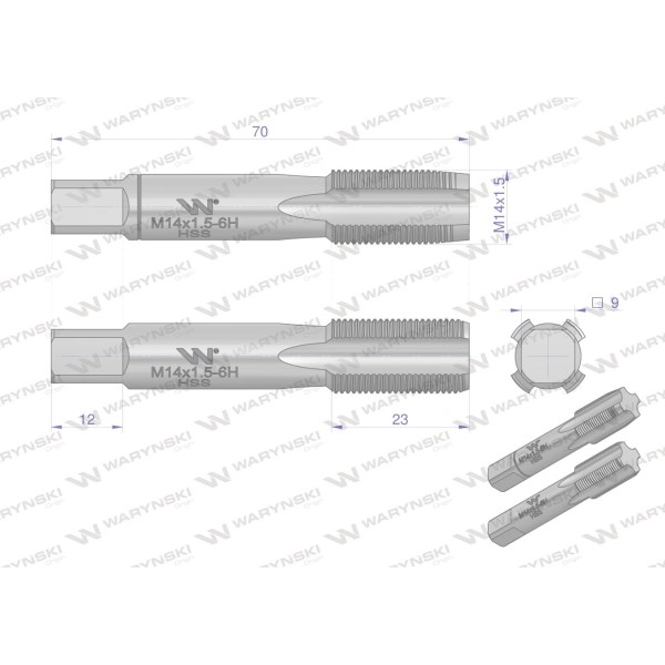 Gwintowniki komplet 2 szt do gwintu WMG414 | Exvi