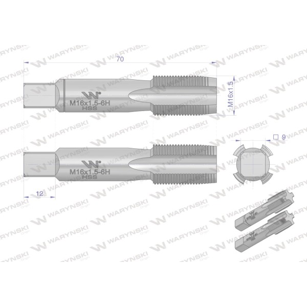 Gwintowniki komplet 2 szt do gwintu WMG416 | Exvi