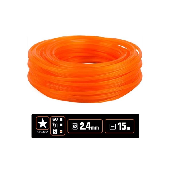 Żyłka tnąca do podkaszarek / Gwiazdka / O-ZPG-2.4 | Exvi