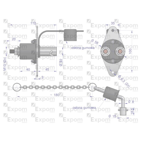 Odłącznik akumulatora M10 300A EXPOM 1587698EX | Exvi