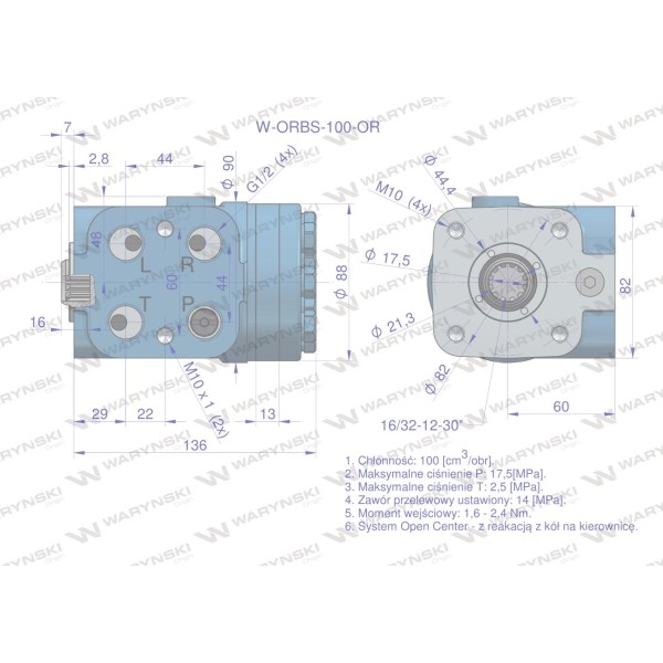 Orbitrol hydrauliczny W-ORBS-OR 100 ORBS-100-OR | Exvi