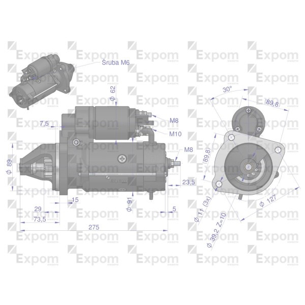 Rozrusznik 12V SAME Typ IskraMS297 EXPOM MS297EX | Exvi