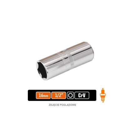Klucz nasadowy 1/2" sześciokątny 16 mm KNS127 | Exvi