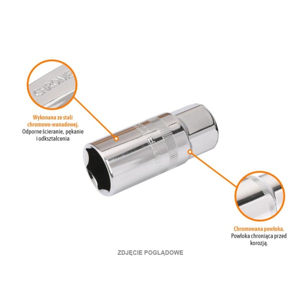 Klucz nasadowy 1/2" sześciokątny 21 mm KNS128 | Exvi