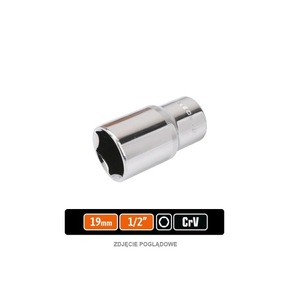 Klucz nasadowy 1/2" sześciokątny długi 19 mm KNS212 | Exvi
