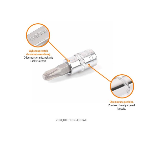 Klucz nasadowy 1/4" z bitem PH 0x37 mm KNPH101 | Exvi