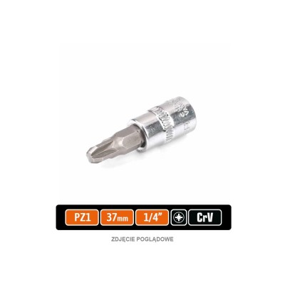 Klucz nasadowy 1/4" z bitem PZ 1x37 mm KNPZ102 | Exvi