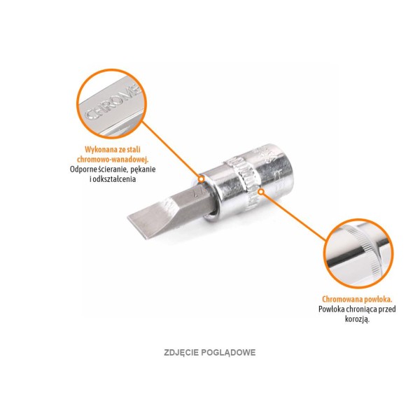 Klucz nasadowy 1/4" z bitem SL 6x37 mm KNSL103 | Exvi